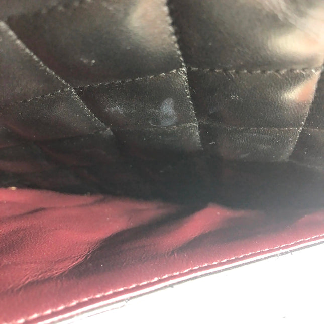 Chanel Classic Flap Maxi 2011 Black Lambskin Leather Double Flap Silver Hardware