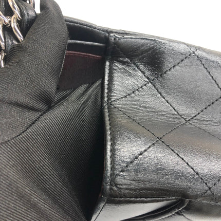 Chanel Classic Flap Maxi 2011 Black Lambskin Leather Double Flap Silver Hardware