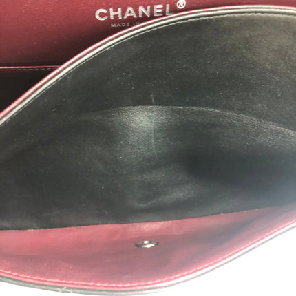 Chanel Classic Flap Maxi 2011 Black Lambskin Leather Double Flap Silver Hardware