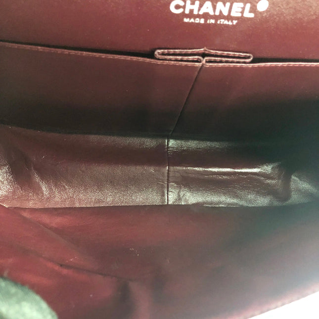 Chanel Classic Flap Maxi 2011 Black Lambskin Leather Double Flap Silver Hardware