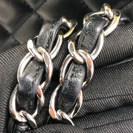 Chanel Classic Flap Maxi 2011 Black Lambskin Leather Double Flap Silver Hardware