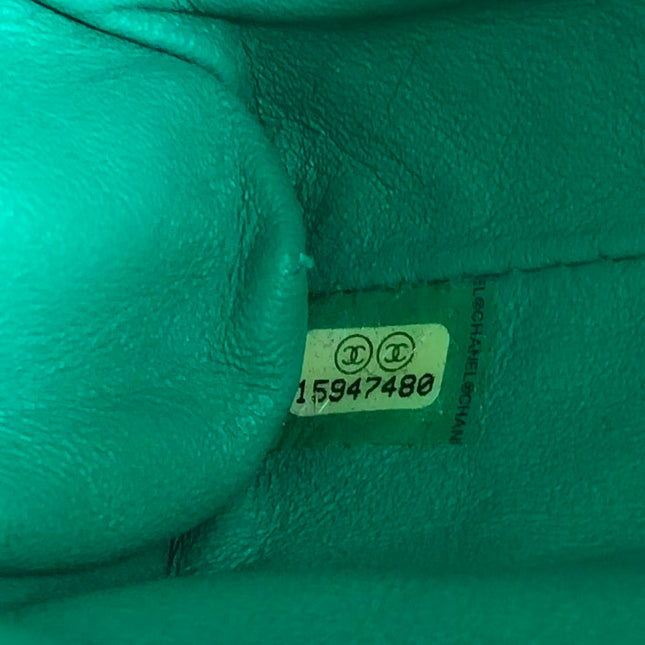 Chanel Envelope Clutch with Chains 2011 Shoulder Bag Green Patent Leather