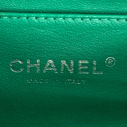 Chanel Envelope Clutch with Chains 2011 Shoulder Bag Green Patent Leather