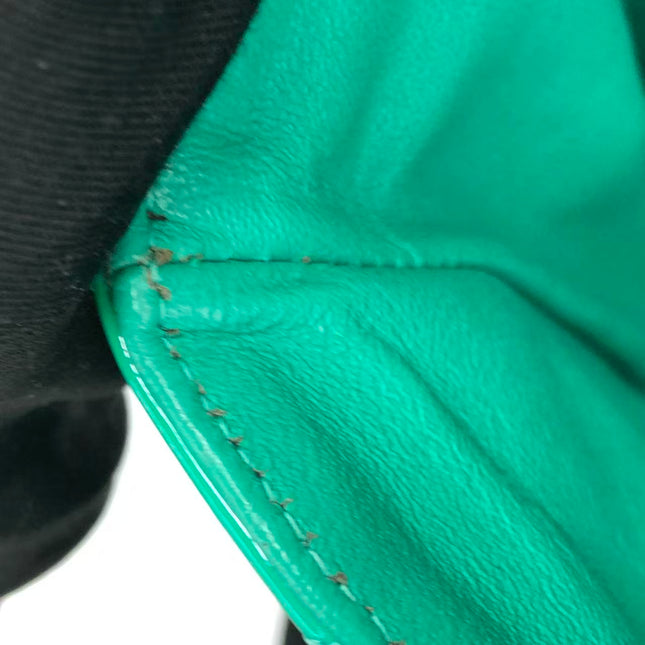 Chanel Envelope Clutch with Chains 2011 Shoulder Bag Green Patent Leather