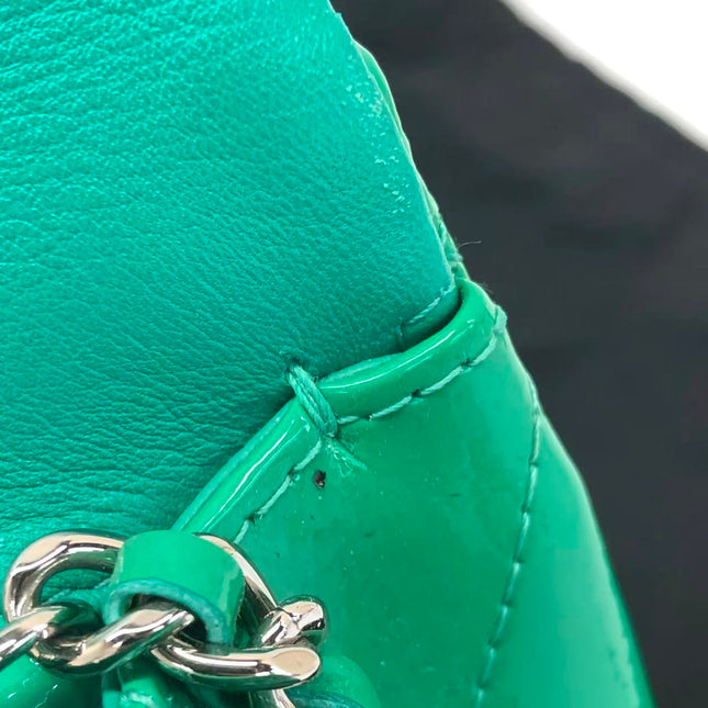 Chanel Envelope Clutch with Chains 2011 Shoulder Bag Green Patent Leather