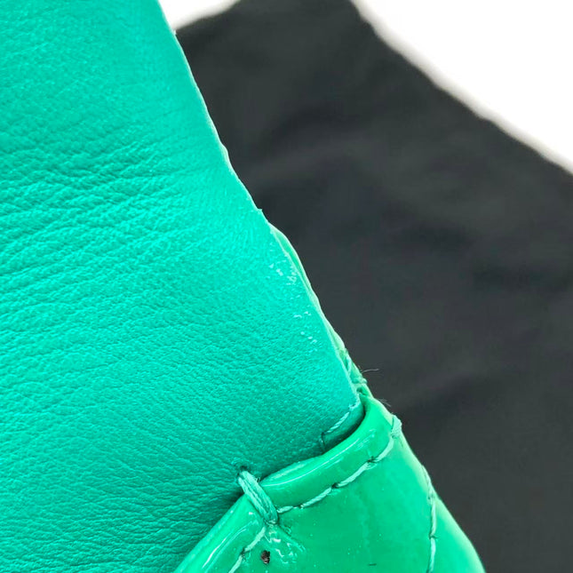 Chanel Envelope Clutch with Chains 2011 Shoulder Bag Green Patent Leather