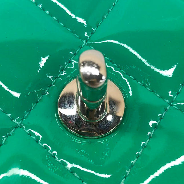 Chanel Envelope Clutch with Chains 2011 Shoulder Bag Green Patent Leather