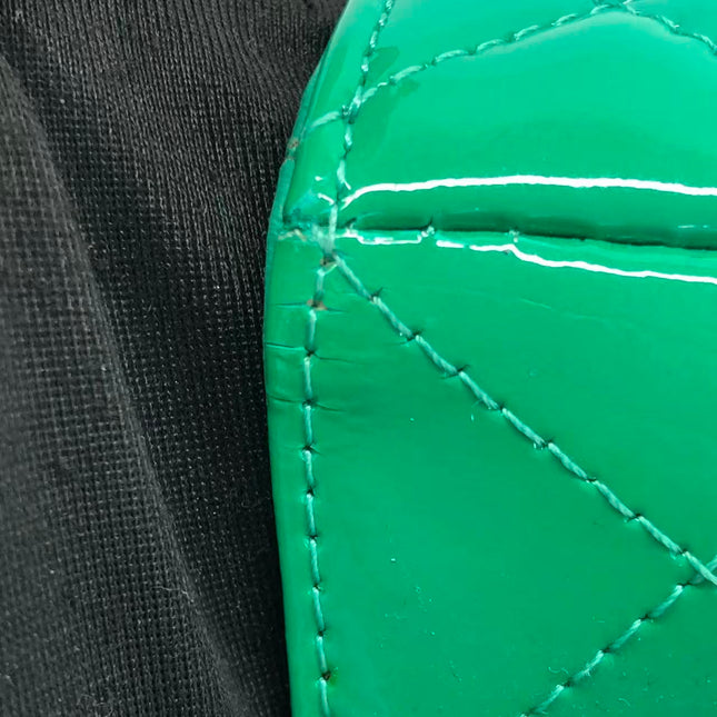 Chanel Envelope Clutch with Chains 2011 Shoulder Bag Green Patent Leather