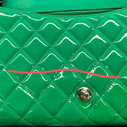 Chanel Envelope Clutch with Chains 2011 Shoulder Bag Green Patent Leather
