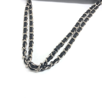 Chanel Classic Flap Maxi 2011 Black Lambskin Leather Double Flap Silver Hardware