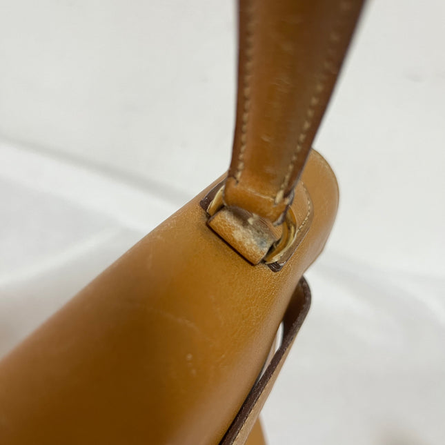 Hermes Kelly 32 Retourne 1976 Gold Box Leather Gold Hardware