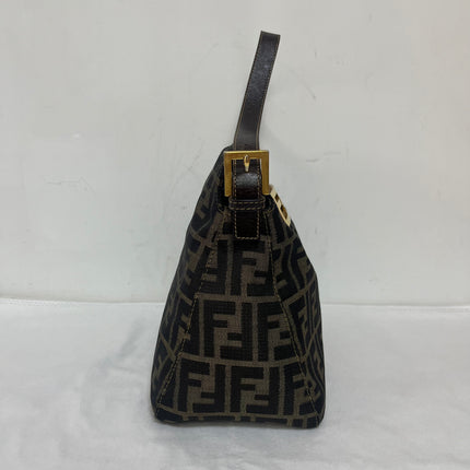 Fendi Mamma Baguette Mini Brown Zucca Print Gold Hardware