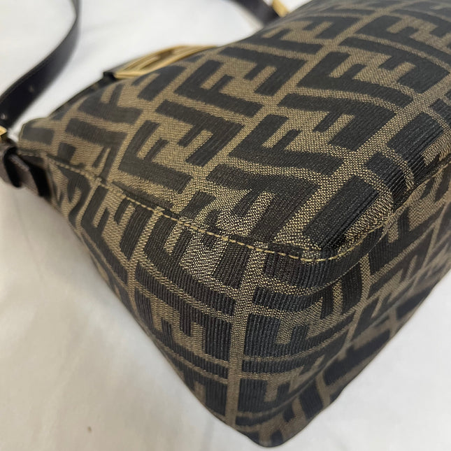 Fendi Mamma Baguette Mini Brown Zucca Print Gold Hardware