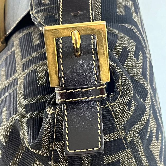 Fendi Mamma Baguette Mini Brown Zucca Print Gold Hardware