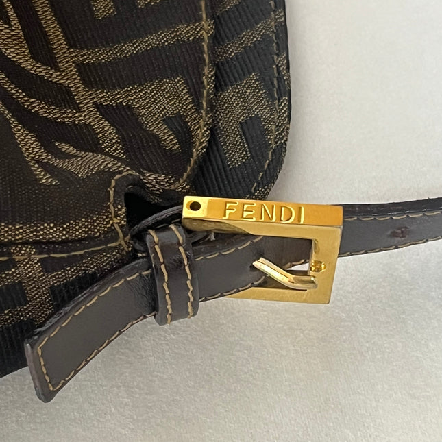 Fendi Mamma Baguette Mini Brown Zucca Print Gold Hardware