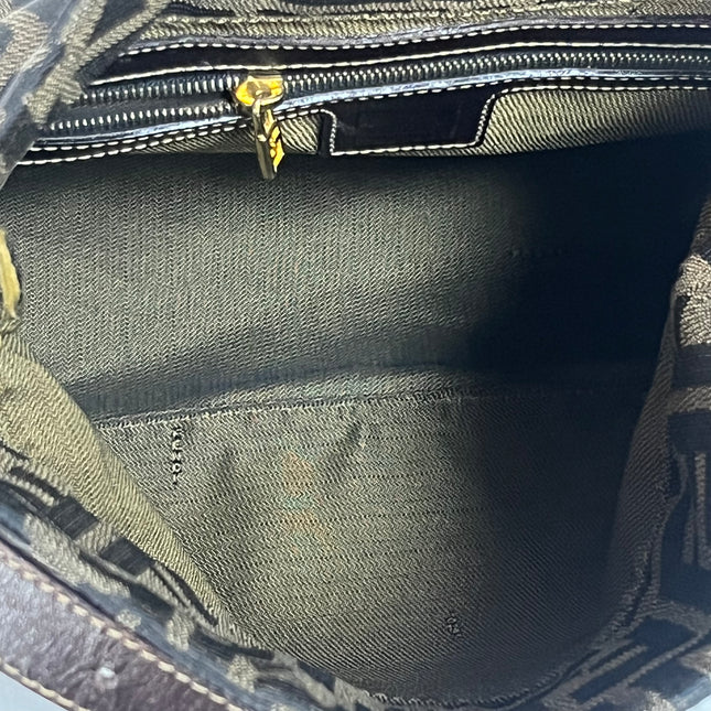 Fendi Mamma Baguette Mini Brown Zucca Print Gold Hardware