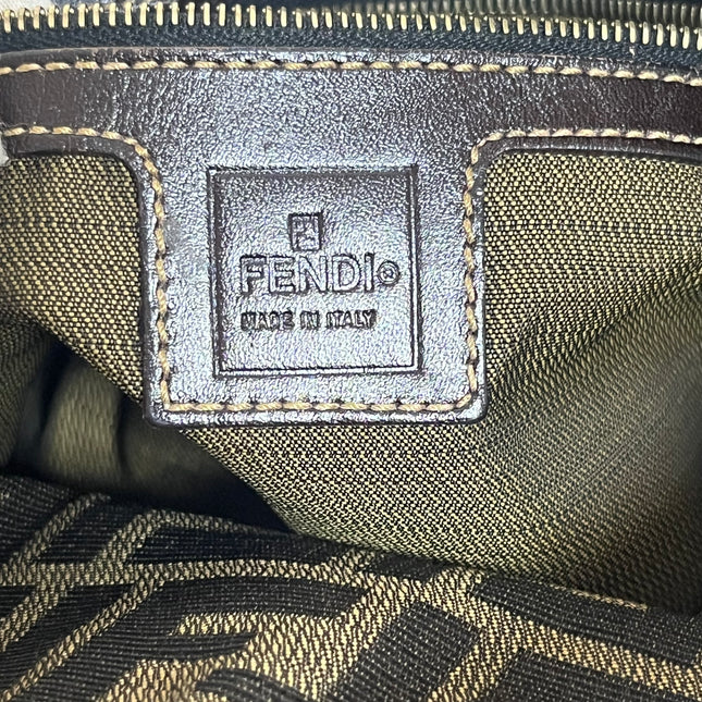 Fendi Mamma Baguette Mini Brown Zucca Print Gold Hardware