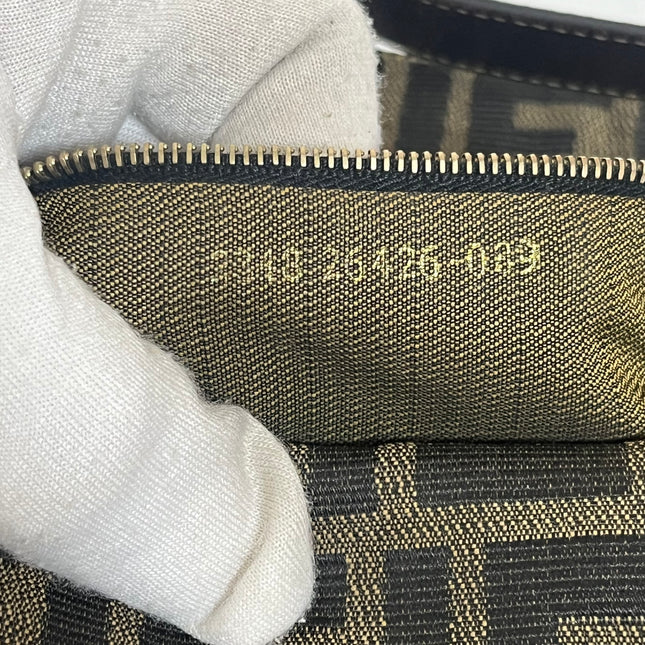 Fendi Mamma Baguette Mini Brown Zucca Print Gold Hardware