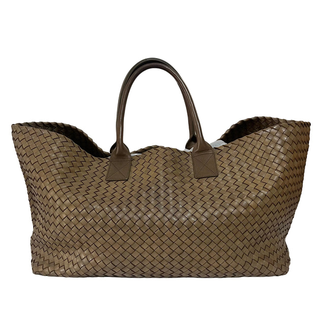 Bottega Veneta Cabat Tote Intreccio Leather Milk Chocolate Brown 45cm-Luxbags