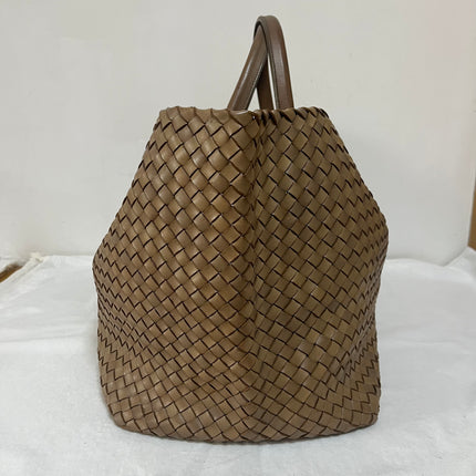 Bottega Veneta Cabat Tote Intreccio Leather Milk Chocolate Brown 45cm