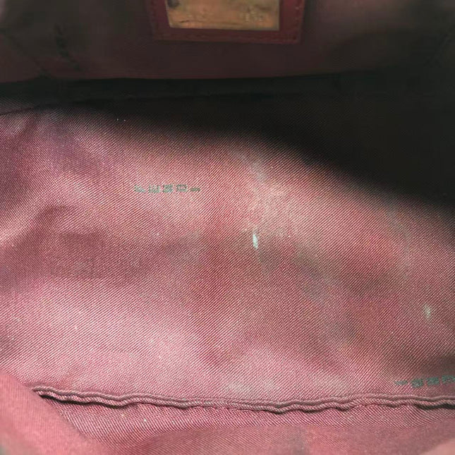 Fendi Mini Mamma Baguette Red Zucchino Print Shoulder Bag