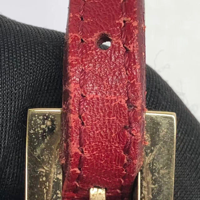 Fendi Mini Mamma Baguette Red Zucchino Print Shoulder Bag