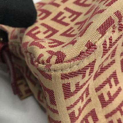Fendi Mini Mamma Baguette Red Zucchino Print Shoulder Bag