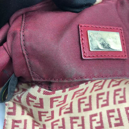 Fendi Mini Mamma Baguette Red Zucchino Print Shoulder Bag