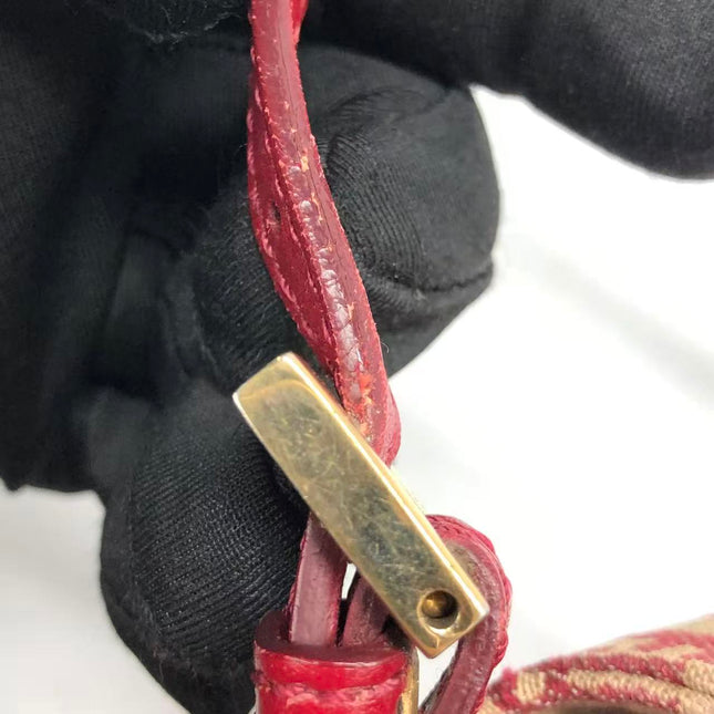 Fendi Mini Mamma Baguette Red Zucchino Print Shoulder Bag