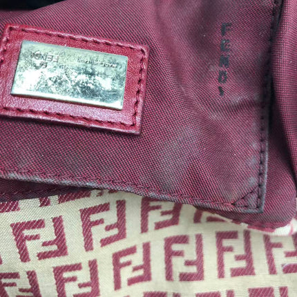 Fendi Mini Mamma Baguette Red Zucchino Print Shoulder Bag