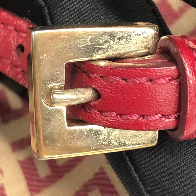 Fendi Mini Mamma Baguette Red Zucchino Print Shoulder Bag