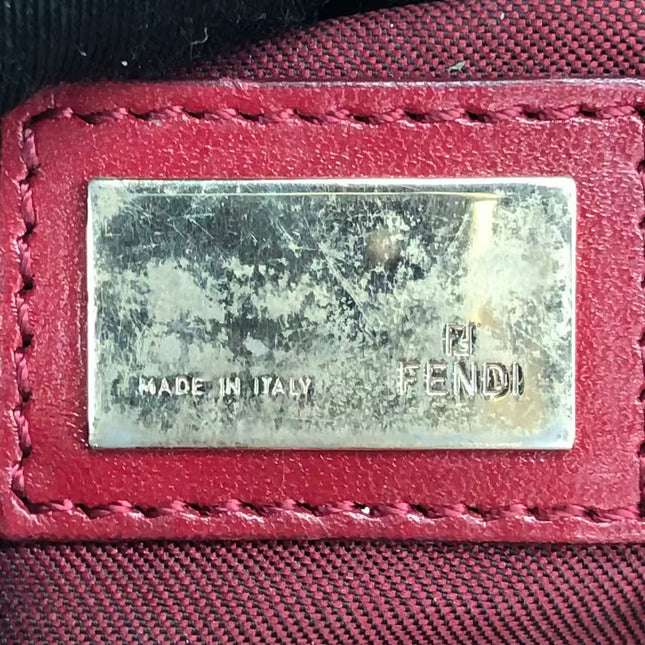 Fendi Mini Mamma Baguette Red Zucchino Print Shoulder Bag