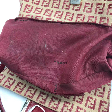 Fendi Mini Mamma Baguette Red Zucchino Print Shoulder Bag