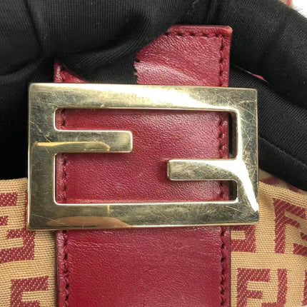 Fendi Mini Mamma Baguette Red Zucchino Print Shoulder Bag