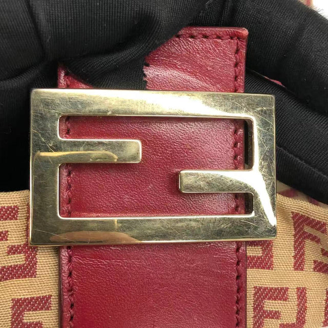 Fendi Mini Mamma Baguette Red Zucchino Print Shoulder Bag