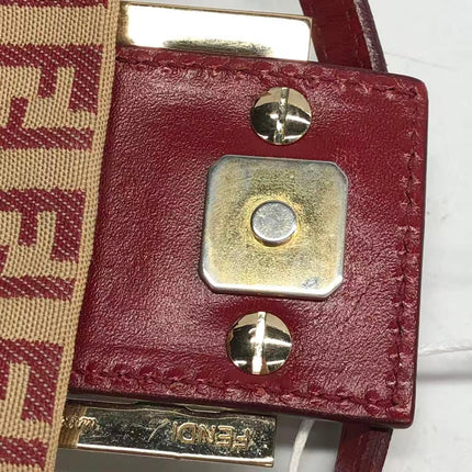 Fendi Mini Mamma Baguette Red Zucchino Print Shoulder Bag