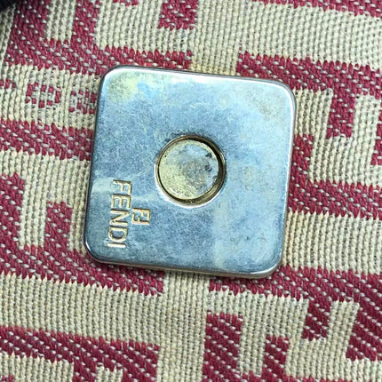 Fendi Mini Mamma Baguette Red Zucchino Print Shoulder Bag