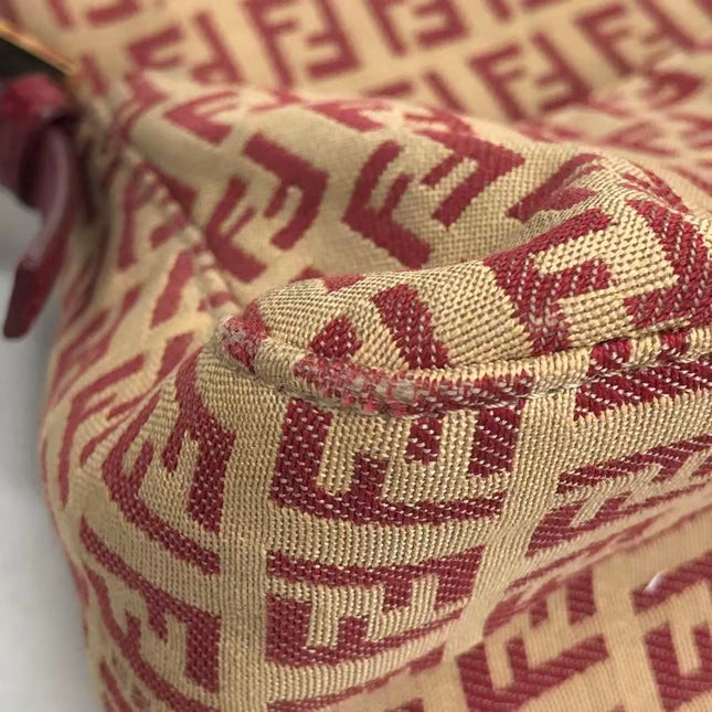 Fendi Mini Mamma Baguette Red Zucchino Print Shoulder Bag