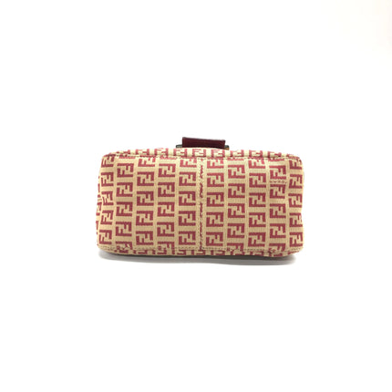 Fendi Mini Mamma Baguette Red Zucchino Print Shoulder Bag