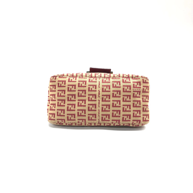 Fendi Mini Mamma Baguette Red Zucchino Print Shoulder Bag