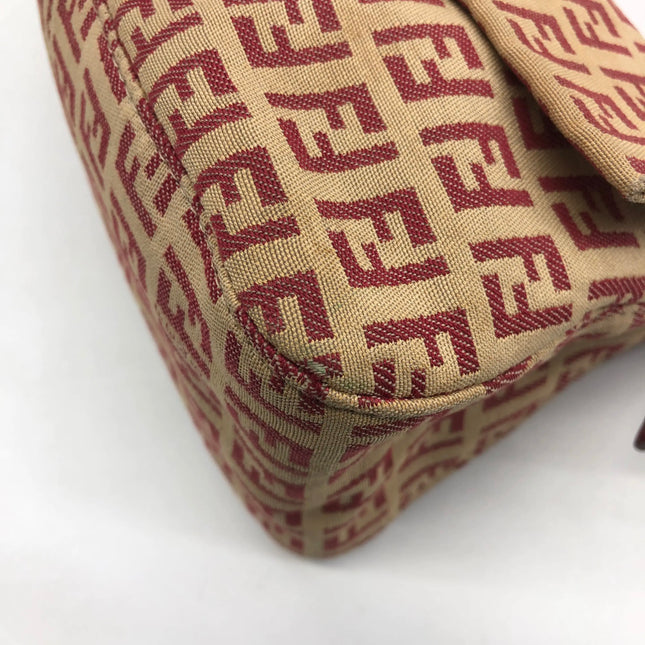 Fendi Mini Mamma Baguette Red Zucchino Print Shoulder Bag