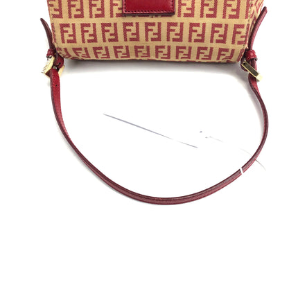 Fendi Mini Mamma Baguette Red Zucchino Print Shoulder Bag