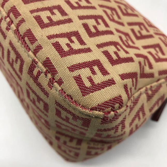 Fendi Mini Mamma Baguette Red Zucchino Print Shoulder Bag