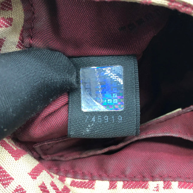 Fendi Mini Mamma Baguette Red Zucchino Print Shoulder Bag