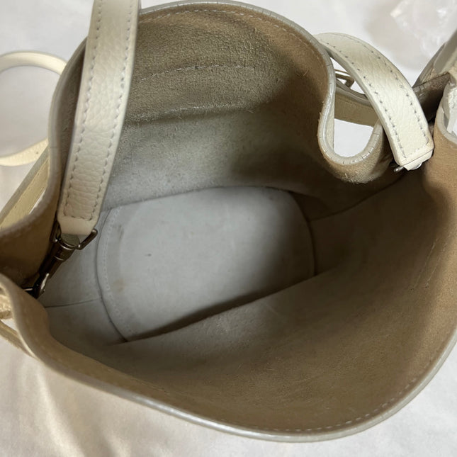 Celine Big Bag Nano White Calfskin Leather Bucket Top Handle Bag