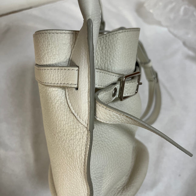 Celine Big Bag Nano White Calfskin Leather Bucket Top Handle Bag