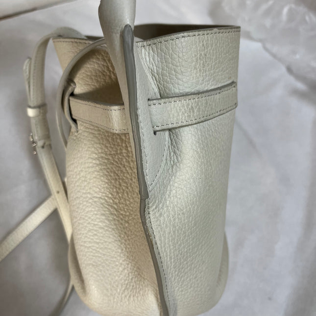 Celine Big Bag Nano White Calfskin Leather Bucket Top Handle Bag