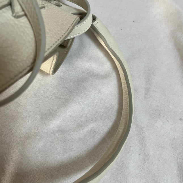 Celine Big Bag Nano White Calfskin Leather Bucket Top Handle Bag