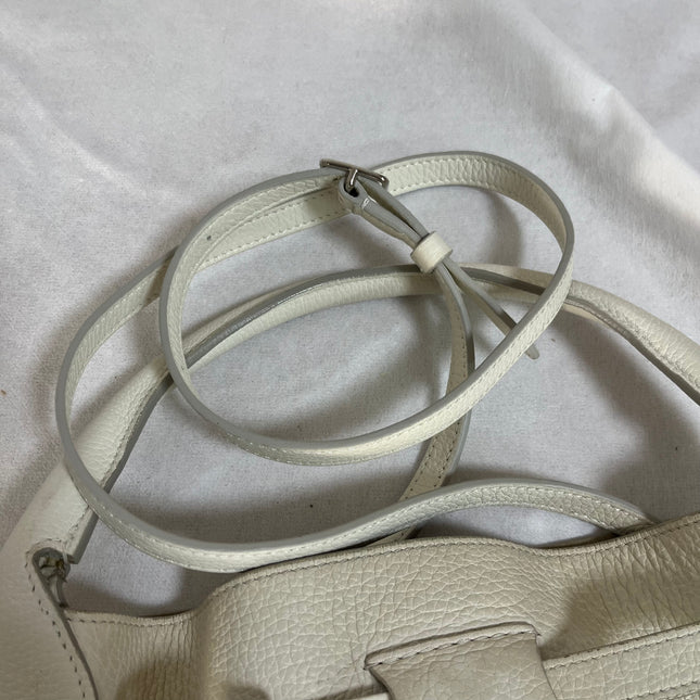 Celine Big Bag Nano White Calfskin Leather Bucket Top Handle Bag