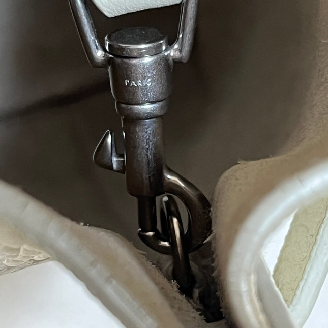 Celine Big Bag Nano White Calfskin Leather Bucket Top Handle Bag